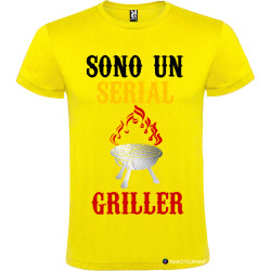 T-shirt personalizzata sono un serial griller Italian Style Diffusion® colore giallo