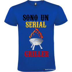 T-shirt personalizzata sono un serial griller Italian Style Diffusion® colore blu royal