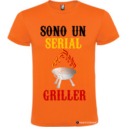 T-shirt personalizzata sono un serial griller Italian Style Diffusion® colore arancio