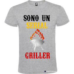 T-shirt personalizzata sono un serial griller Italian Style Diffusion® colore grigio
