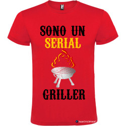 T-shirt personalizzata sono un serial griller Italian Style Diffusion® colore rosso
