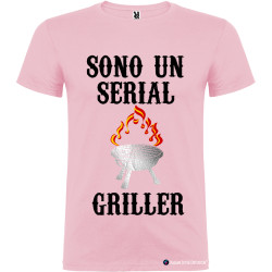 T-shirt personalizzata sono un serial griller Italian Style Diffusion® colore rosa
