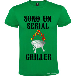 T-shirt personalizzata sono un serial griller Italian Style Diffusion® colore verde