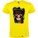 T-SHIRT PERSONALIZZATA NERO TESCHIO COW BOY AMERICA USA COLORE GIALLO