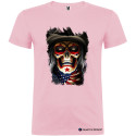 T-SHIRT PERSONALIZZATA NERO TESCHIO COW BOY AMERICA USA COLORE ROSA