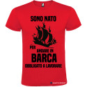 T-SHIRT NATO PER ANDARE IN BARCA COSTRETTO A LAVORARE COLORE ROSSO