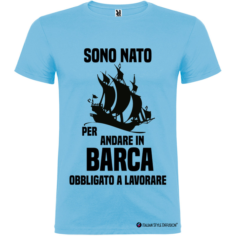T-shirt Nato per Andare in Barca Costretto a Lavorare
