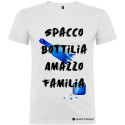 T-SHIRT PERSONALIZZATA SPACCO BOTTIGLIA AMMAZZO FAMIGLIA COLORE BIANCO