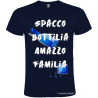 T-SHIRT PERSONALIZZATA SPACCO BOTTIGLIA AMMAZZO FAMIGLIA COLORE BLU NAVY