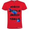 T-SHIRT PERSONALIZZATA SPACCO BOTTIGLIA AMMAZZO FAMIGLIA COLORE ROSSO