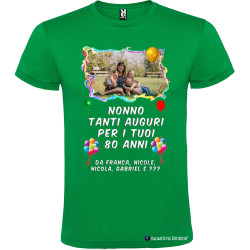 T-shirt personalizzata tanti auguri nonno Italian Style Diffusion® colore verde