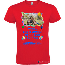 T-shirt personalizzata tanti auguri nonno Italian Style Diffusion® colore rosso
