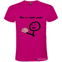 T-SHIRT PERSONALIZZATA TIENI TI È CADUTO IL CERVELLO COLORE ROSA FUCSIA
