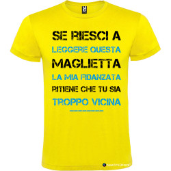 T-shirt personalizzata la mia fidanzata Italian Style Diffusion® colore giallo