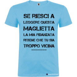 T-shirt personalizzata la mia fidanzata Italian Style Diffusion® colore azzurro