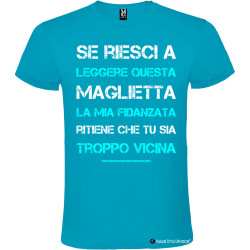 T-shirt personalizzata la mia fidanzata Italian Style Diffusion® colore azzurro turchese