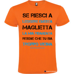 T-shirt personalizzata la mia fidanzata Italian Style Diffusion® colore arancio