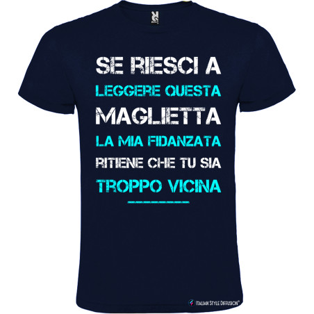 T-shirt personalizzata la mia fidanzata Italian Style Diffusion® colore blu navy