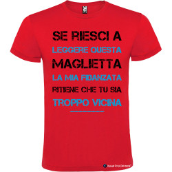 T-shirt personalizzata la mia fidanzata Italian Style Diffusion® colore rosso