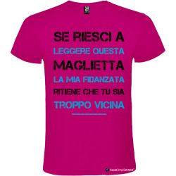 T-shirt personalizzata la mia fidanzata Italian Style Diffusion® colore rosa fucsia