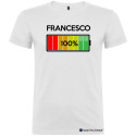 T-SHIRT CON NOME E BATTERIA QUASI CARICA 80 % COLORE BIANCO