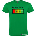 T-SHIRT CON NOME E BATTERIA QUASI CARICA 80 % COLORE VERDE