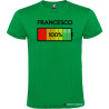 T-SHIRT CON NOME E BATTERIA QUASI CARICA 80 % COLORE VERDE