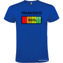 T-SHIRT CON NOME E BATTERIA QUASI CARICA 80 % COLORE BLU ROYAL