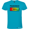T-SHIRT CON NOME E BATTERIA QUASI CARICA 80 % COLORE TURCHESE