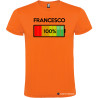 T-SHIRT CON NOME E BATTERIA QUASI CARICA 80 % COLORE ARANCIO
