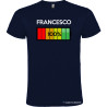 T-SHIRT CON NOME E BATTERIA QUASI CARICA 80 % COLORE BLU NAVY