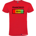 T-SHIRT CON NOME E BATTERIA QUASI CARICA 80 % COLORE ROSSO