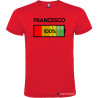 T-SHIRT CON NOME E BATTERIA QUASI CARICA 80 % COLORE ROSSO