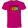 T-SHIRT CON NOME E BATTERIA QUASI CARICA 80 % COLORE ROSA FUCSIA