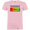 T-SHIRT CON NOME E BATTERIA QUASI CARICA 80 % COLORE ROSA