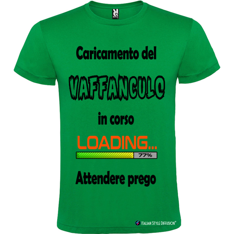 T-shirt Personalizzata Uomo Caricamento Vaffanculo in Corso