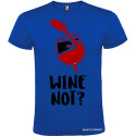 MAGLIETTA PERSONALIZZATA UOMO VINO WINE NOT ? COLORE BLU ROYAL