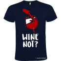 MAGLIETTA PERSONALIZZATA UOMO VINO WINE NOT ? COLORE BLU NAVY