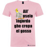 T-shirt personalizzata veneta all'oselo ingordo ghe crepa el gosso colore rosa