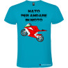 MAGLIETTA PERSONALIZZATA UOMO NATO PER ANDARE IN MOTO COLORE TURCHESE