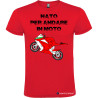 MAGLIETTA PERSONALIZZATA UOMO NATO PER ANDARE IN MOTO COLORE ROSSO