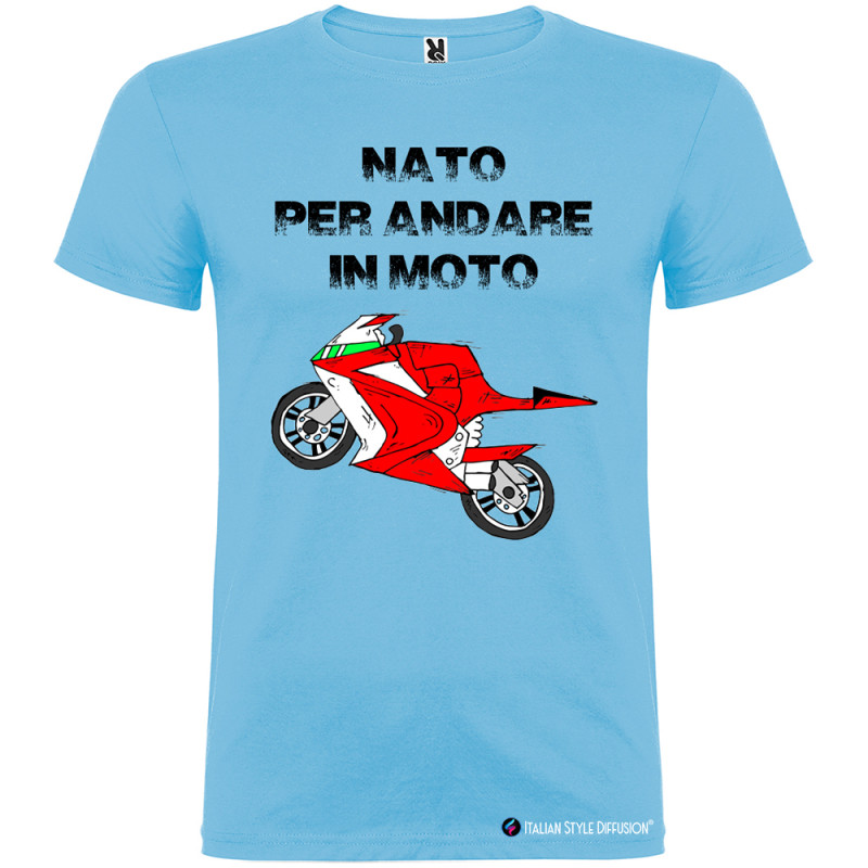 Maglietta Personalizzata Uomo Nato per Andare in Moto
