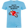 MAGLIETTA PERSONALIZZATA UOMO NATO PER ANDARE IN MOTO COLORE AZZURRO