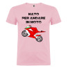 MAGLIETTA PERSONALIZZATA UOMO NATO PER ANDARE IN MOTO COLORE ROSA