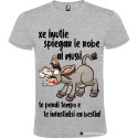 T-shirt personalizzata veneto è inutile spiegare agli asini perdi solo tempo colore grigio
