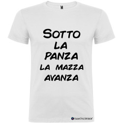 T-SHIRT VENETE SOTTO LA PANZA LA MAZZA AVANZA COLORE BIANCO