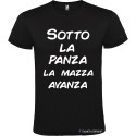 T-SHIRT VENETE SOTTO LA PANZA LA MAZZA AVANZA COLORE NERO