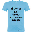 T-SHIRT VENETE SOTTO LA PANZA LA MAZZA AVANZA COLORE AZZURRO