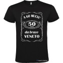 T-SHIRT PERSONALIZZATA 50 ANNI VECIO DA BRAVO VENETO COLORE NERO