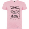 T-SHIRT PERSONALIZZATA 50 ANNI VECIO DA BRAVO VENETO COLORE ROSA
